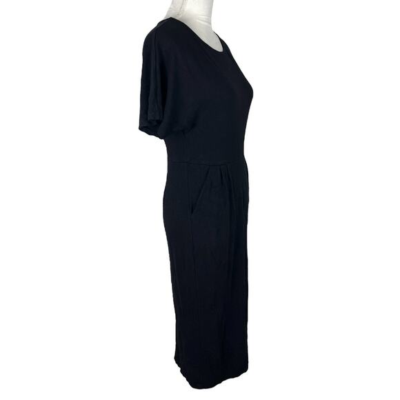 Boden Black Jersey Dress Dolman Short Sleeves Round Neck with Pockets Size 6R - Picture 2 of 7